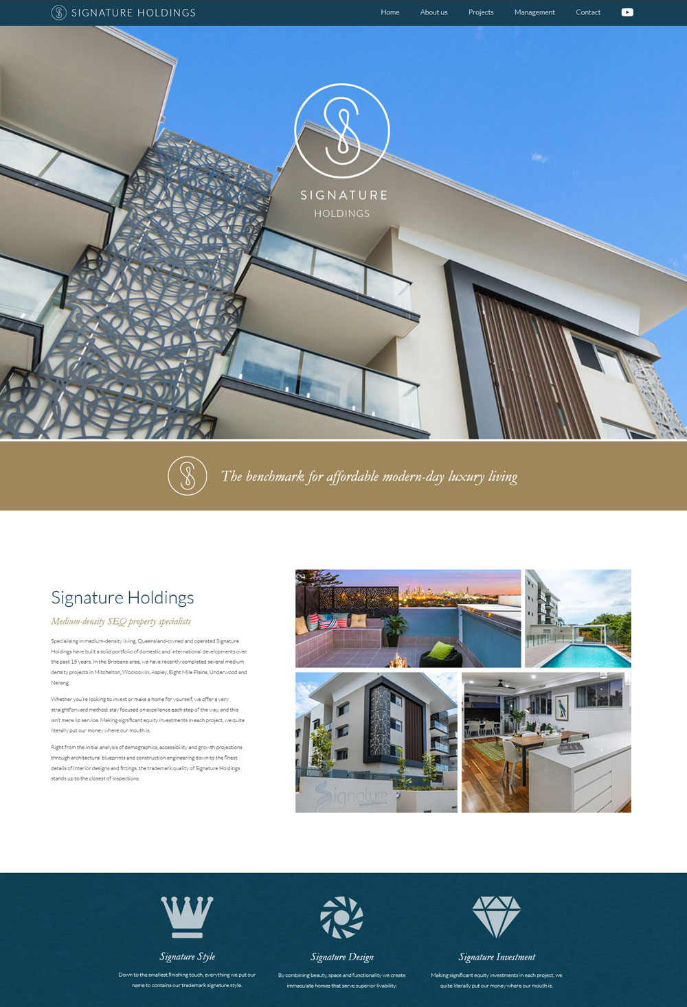 Signature Holdings website screenshot
